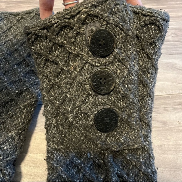 UGG Australia 3066 Lattice Cardy Knit Tall Fold Over Gray Boots Womens Size 7 - Picture 2 of 6